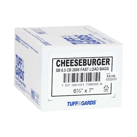 Tuffgards High Density Saddle Printed Cheeseburger Bag, PK2000 303679600